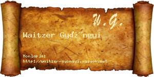 Waitzer Gyöngyi névjegykártya